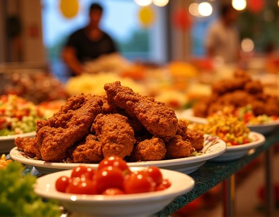 Southern comfort food buffet for birthday party catering in Atlanta