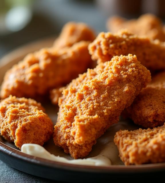 Golden crispy fried chicken platter ready for delivery in Atlanta