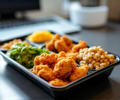 Fried chicken tray for office lunch delivery in Atlanta
